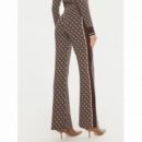 Pantalon GUESS Lise Marrón Estampado 4G