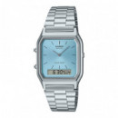 CASIO AQ-230A-2A1MQY – Doble Display Vintage con Esfera Azul Celeste