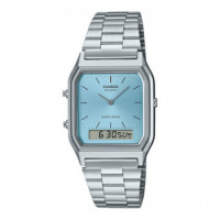 Reloj CASIO AQ-230A-2A1MQY Unisex Analógico-digital con Diseño Retro y Correa de Acero Inoxidable