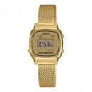 CASIO LA670WEMY-9E Reloj Digital Vintage Dorado – Estilo Elegante con Correa Milanesa