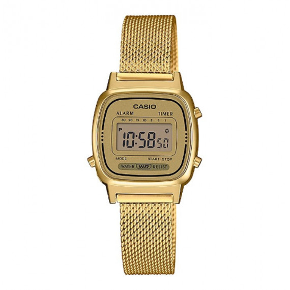 CASIO LA670WEMY-9E Reloj Digital Vintage Dorado – Estilo Elegante con Correa Milanesa