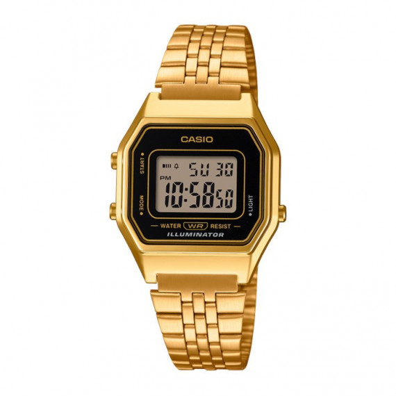 CASIO LA680WEGA-1E Reloj Digital Retro Dorado con Pantalla Negra – Estilo Vintage y Elegancia