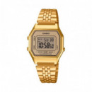 CASIO LA680WEGA-9 Reloj Digital Dorado para Mujer – Estilo Retro con Iluminación Led