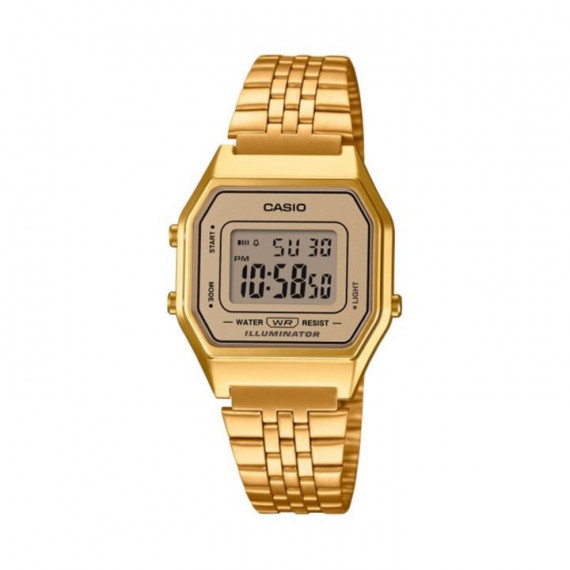 CASIO LA680WEGA-9 Reloj Digital Dorado para Mujer – Estilo Retro con Iluminación Led