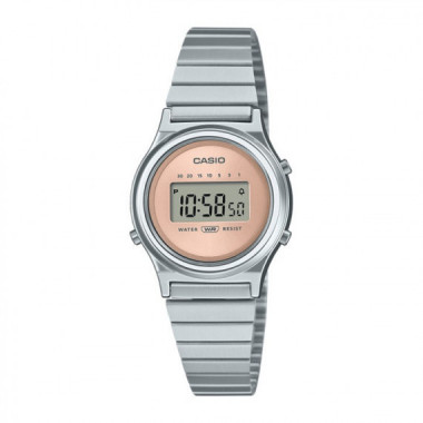 Reloj CASIO LA700WE-4A Unisex Digital Elegante con Correa de Acero Inoxidable Rosado