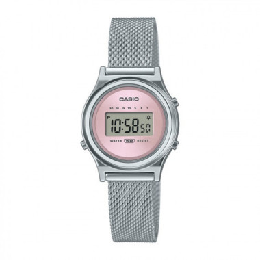 Reloj CASIO LA700WEM-4A Unisex Digital Vintage con Correa de Acero Inoxidable Rosada