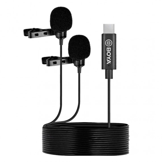 BOYA BY-M3D Dual Tie Clip Microphone Usb-c
