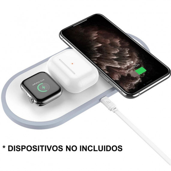 Cargador Inalámbrico 10W HOCO CW24 3-1 Blanco Cargador Inalámbrico 10W HOCO CW24 3-1 Blanco
