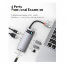 BASEUS CAHUB-CW0G Hub 6-1 Usb-c To 3X USB 3.0 + HDMI + Usb-c Pd +  RJ45