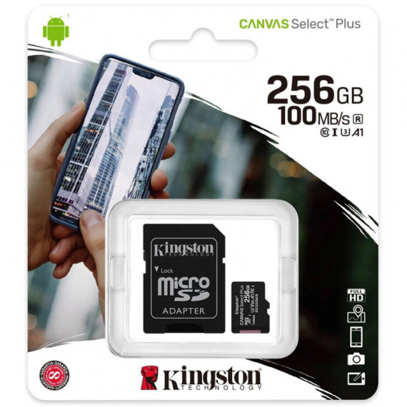 Mem. Micro SDCS2 256GB KINGSTON 100 Mb/s