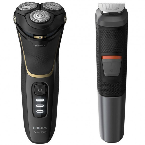 PHILIPS Afeitadora S3333/58 Wet & Dry Pack con Trimmer 6-1