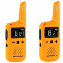 MOTOROLA T72 Walkie Talkie IP54 con Alcance de 8KM Orange con Cargador