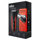 BRAUN Afeitadora SERIES3  3030S Negra/rojo