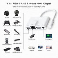 Adaptateur compatible Lightning vers Ethernet, HDMI et USB (THT-022) DIVERS