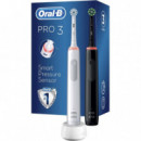 BRAUN Oral B Pro 3 3900 Pack 2 Cepillos Electricos (D505.523.3H)