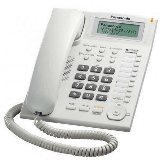 PANASONIC KX-TS880EXW Teléfono Fijo con Pantalla y Altavoz  Blanco
