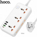 HOCO AC8A Regleta Multipaís con Salidas USB 30W Blanco