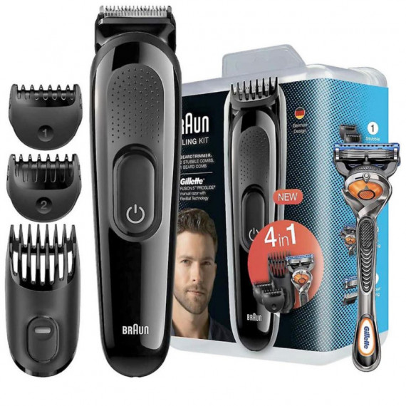 BRAUN SK3000 Recortadora Kit 4 en 1+ Gillette F5 Proglide