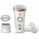 BRAUN Silk-épil 9-855 Sensosmart Skinspa Impermeable Blanco/oro Rosa