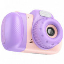 HOCO DV201 Cámara Digital Infantil con Pantalla y Doble Lente Rosa