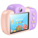 HOCO DV201 Cámara Digital Infantil con Pantalla y Doble Lente Rosa