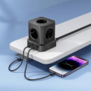 HOCO NS8 Regleta Cubo con 5 Enchufes y 3 Puertos USB 20W