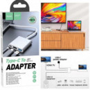 HOCO HB14 Adaptador Hub Usb-c a Hdmi, Usb-c para Carga y USB 3.0