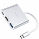 HOCO HB14 Adaptador Hub Usb-c a Hdmi, Usb-c para Carga y USB 3.0