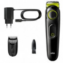 BRAUN BT3221 Recortadora de Barba Recargable con 20 Tamaños de Corte