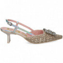 sin Talon Aplique Plata Rafia Cielo  RAS