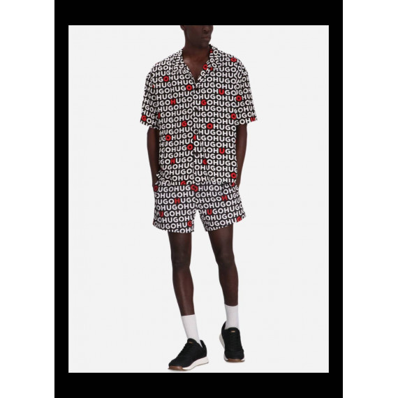 Beach Shirt Relaxed 10268906 01 Black  HUGO