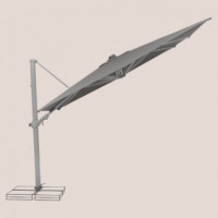 Sombrilla de Jardín Varioflex Solar Led 300X300 Cm Color Gris Piedra con Base Completa Incluida Suncomfort® By Glatz®  SUNCOMFOR