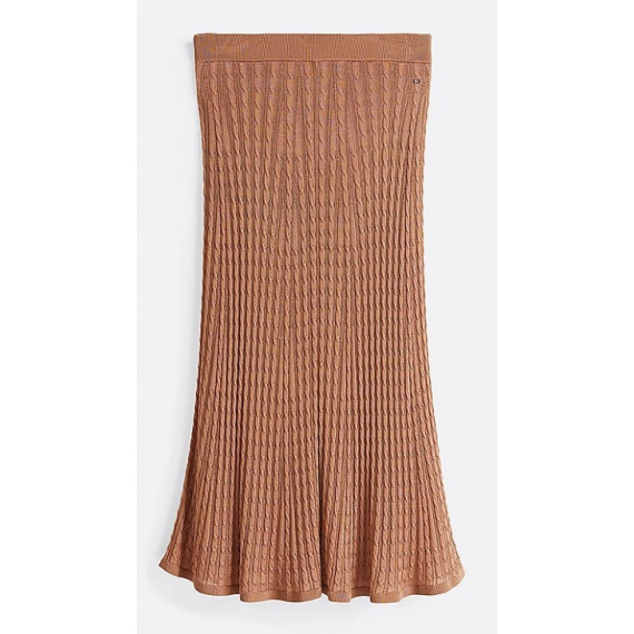 TOMMY HILFIGER - Rayon Cable MIDI Flared Skirt - Rbc - F|WW0WW44006/RBC