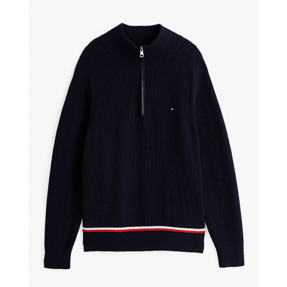 TOMMY HILFIGER - Structure Global Stripe Zip Mock - DW5 - F|MW0MW38086/DW5