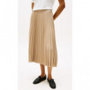 TOMMY HILFIGER - Fluid Pleated Pull On MIDI Skirt - Aeg - F|WW0WW43886/AEG