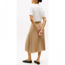 TOMMY HILFIGER - Fluid Pleated Pull On MIDI Skirt - Aeg - F|WW0WW43886/AEG