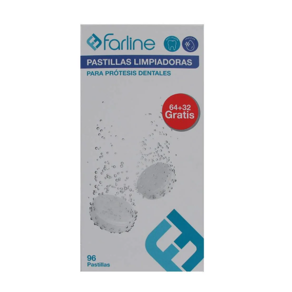 FARLINE Pastillas Limpiadoras Limpieza Protesis