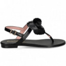 Esclava Flor Piel Negro  PRETTY BALLERINAS