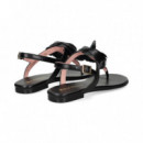 Esclava Flor Piel Negro  PRETTY BALLERINAS