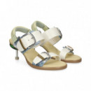 Sandalia 2 Hebillas Piel Multi Blanco  4CCCCEES