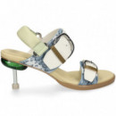 Sandalia 2 Hebillas Piel Multi Blanco  4CCCCEES