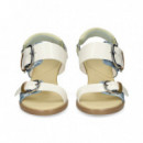 Sandalia 2 Hebillas Piel Multi Blanco  4CCCCEES