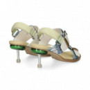 Sandalia 2 Hebillas Piel Multi Blanco  4CCCCEES