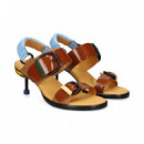 Sandalia 2 Hebillas Piel Multi Marron  4CCCCEES