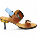 Sandalia 2 Hebillas Piel Multi Marron  4CCCCEES