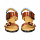 Sandalia 2 Hebillas Piel Multi Marron  4CCCCEES