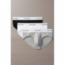 Hip Brief 3PK Grey Heather/white/black  CALVIN KLEIN