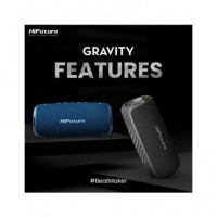 HIFUTURE Altavoz Portatil BLUETOOTH Gravity Negro 45W con Luz Led Rgb IPX7