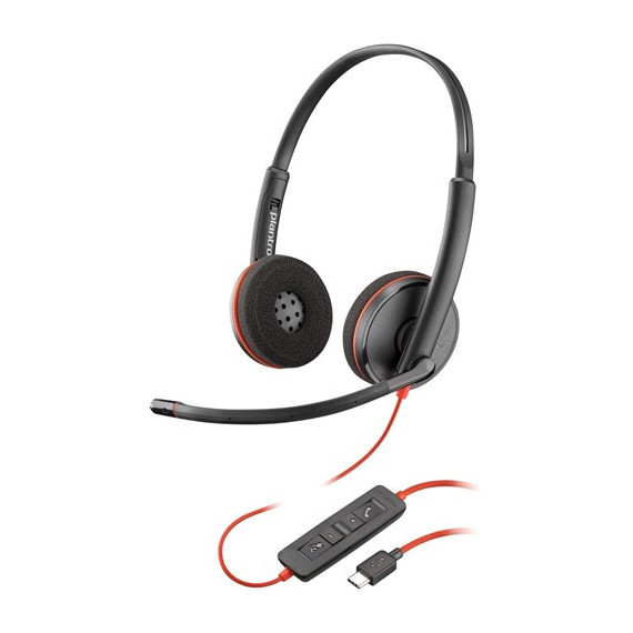PLANTRONICS Micro Auricular para Pc Diadema Blackwire C3220 con Cable USB A/usb-c