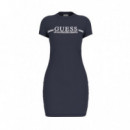 Vestido Mini de Punto Acanalado Ceñido de GUESS